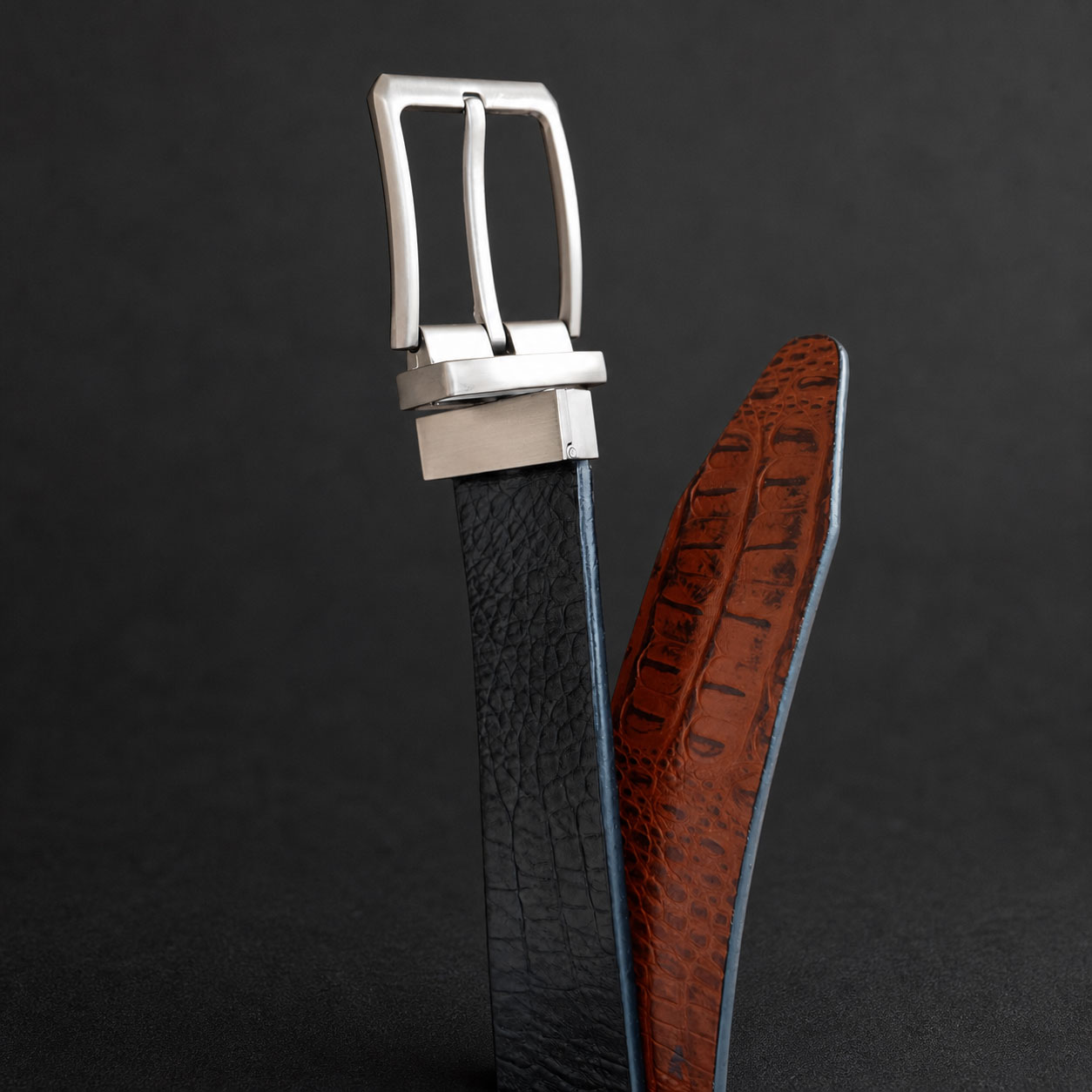 2 in 1 Crocodile Pattern Leather Moving Belt – MB107
