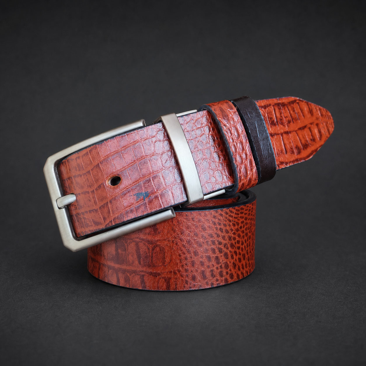 2 in 1 Crocodile Pattern Leather Moving Belt – MB107