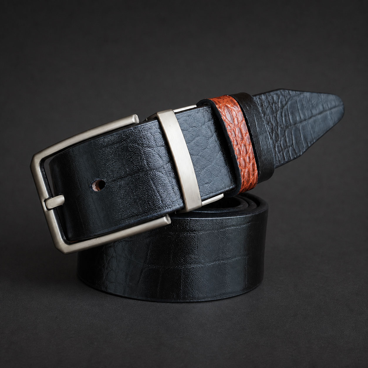 2 in 1 Crocodile Pattern Leather Moving Belt – MB107