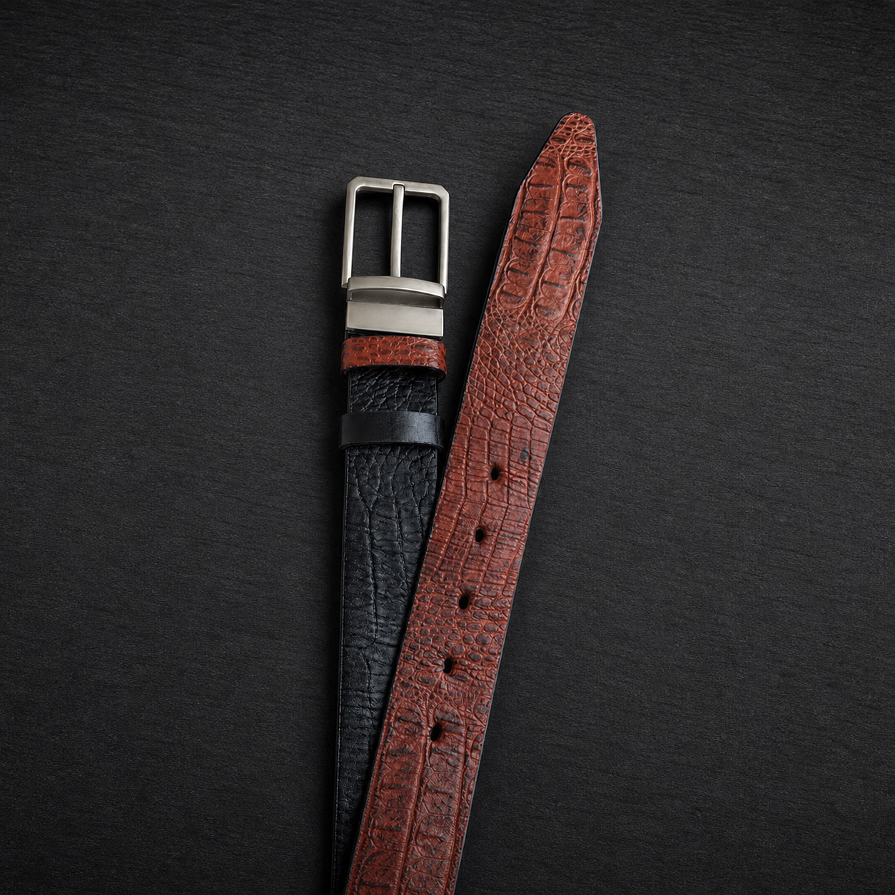 2 in 1 Crocodile Pattern Leather Moving Belt – MB107